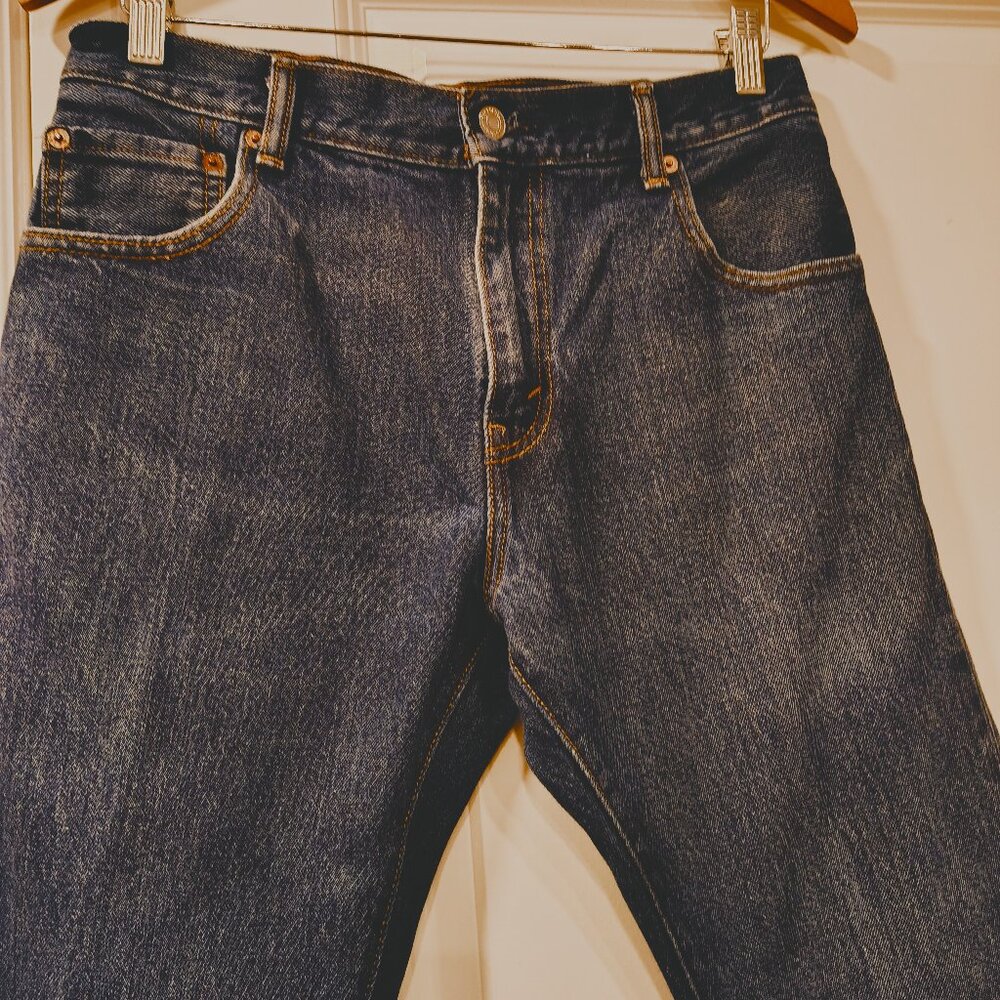 Levi's Men's 517 Bootcut Mid Rise Regular Fit Boot Cut Jeans - Dark Stonewash - Picture 3 of 10